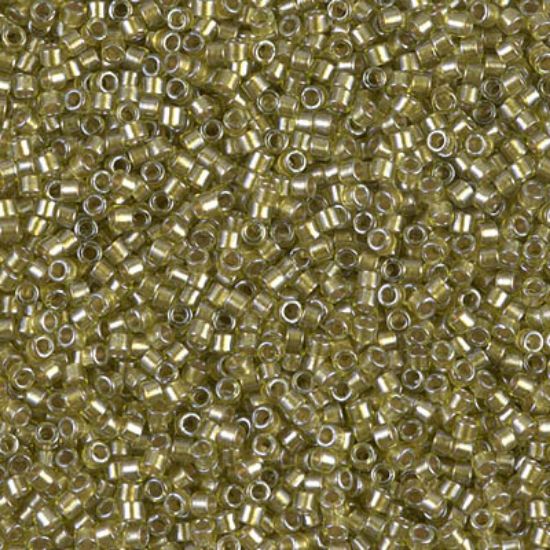 Picture of Miyuki Delica 11/0 DB908 Sparkling Beige Lined Chartreuse x10g