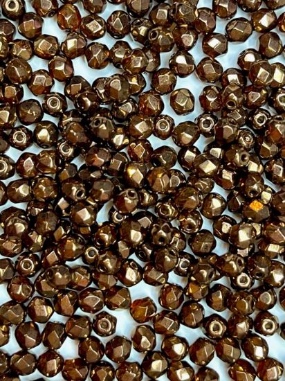 Picture of Fire-Polished 4mm Dark Topaz Bronze x50