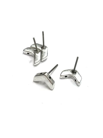 Picture of Cymbal Ganema Chevron Ear Stud Silver Plate x2