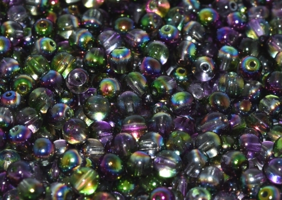 Picture of Czech Glass bead 4mm round Crystal Magic Orchid x100