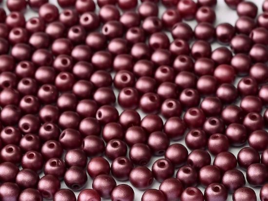 Picture of Round Beads 4mm Pastel Burgundy x50