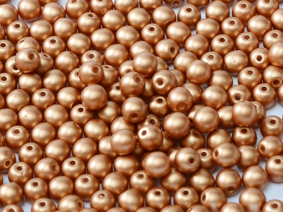 Picture of Czech Glass bead 6mm round Metallic Copper x100
