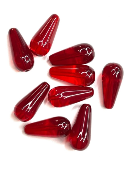 Picture of Glass Drop 20x9mm Ruby x5