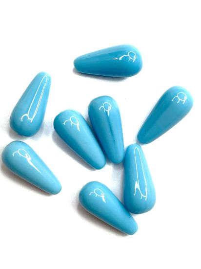 Picture of Drop Glass 20mm Opaque Blue Turquoise x5