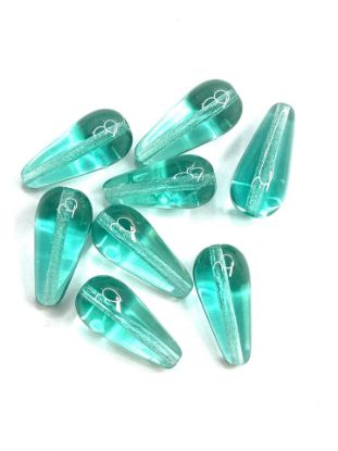 Afbeelding van Glass Drop 20mm Turquoise x5