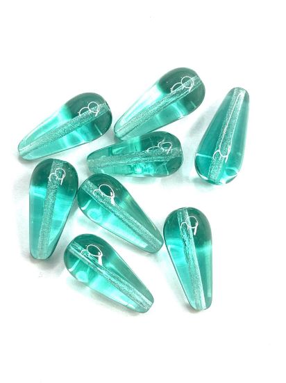 Picture of Glass Drop 20mm Turquoise x5