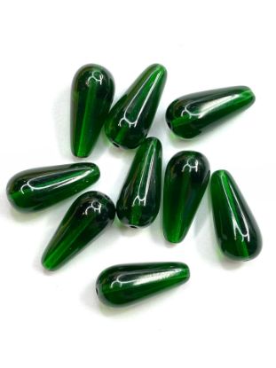 Afbeelding van Glass Drop 20mm Emerald Green x5