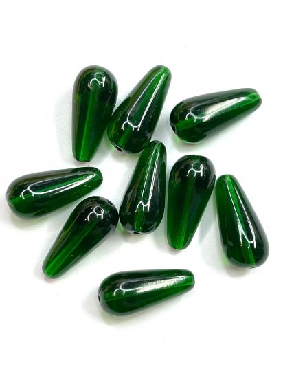 Picture of Glass Drop 20mm Emerald Green x5