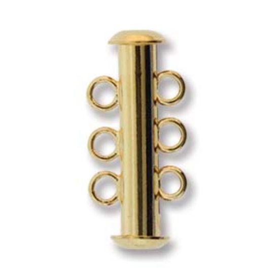 Picture of Magnetic Clasp 22mm 3-strand Gold Plate x1