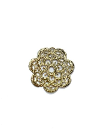 Picture of Premium Filigree Lace Flower 27mm Gold Plate x1