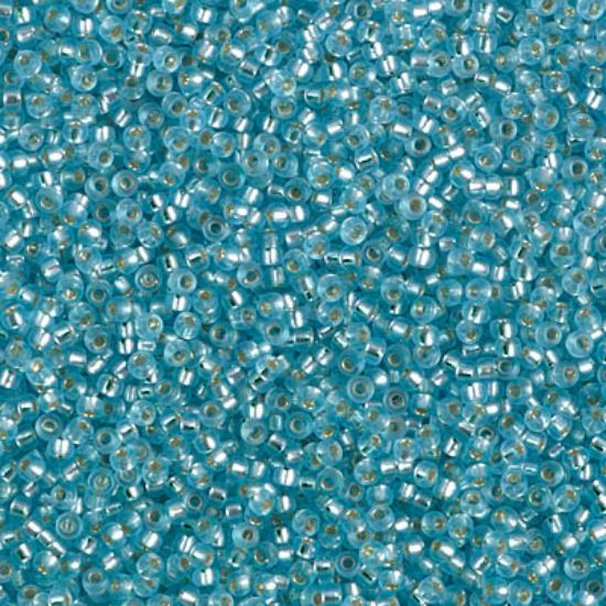 Picture of Miyuki Seed Beads 15/0 1643 Dyed Semi-Frosted Silver Lined Aqua x10g