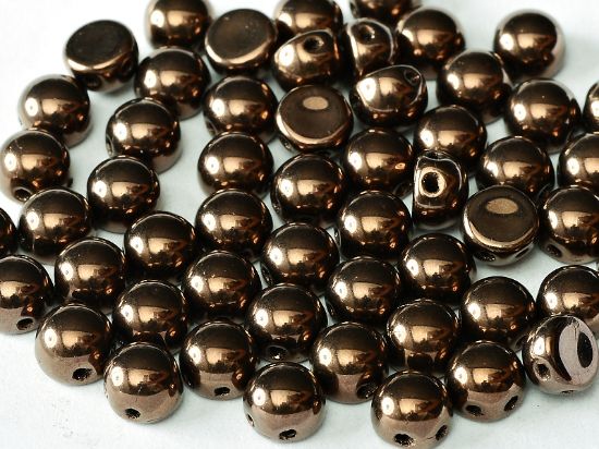 Picture of 2-hole Cabochon 6mm Jet Bronze x25