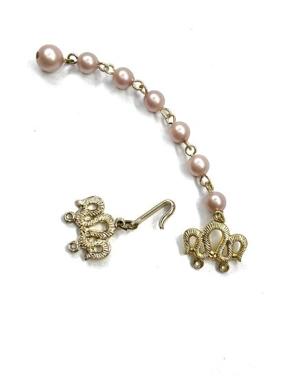 Picture of Vintage Necklace Clasp Rose beads 18mm 2-strand Gold Tone x1