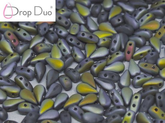Picture of DropDuo® 2 holes 3x6mm Crystal Marea Full Mat x50