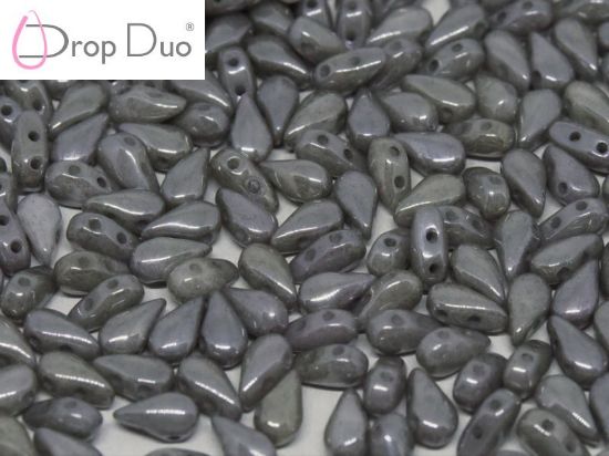 Picture of DropDuo® 3x6mm Chalk White Grey Luster x50