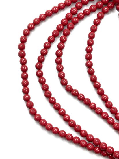 Picture of Glass Pearl 4mm Dark Coral x120