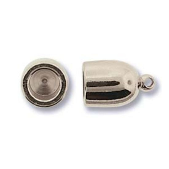 Picture of Bullet End Cap w/ Loop Ø5mm Silver Plate x2