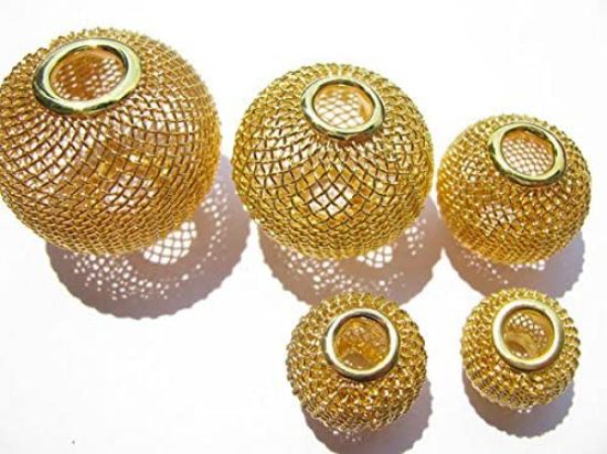 Picture of Metal Mesh Bead 30mm Round Gold Plate x1