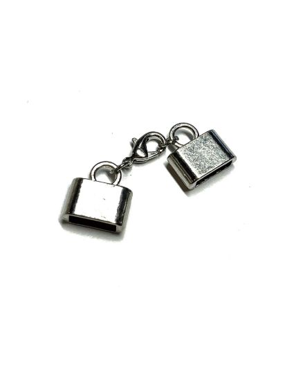 Picture of End Cap 10x5mm with Clasp Silver Tone x1