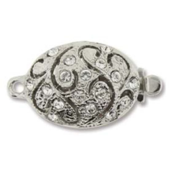 Picture of Claspgarten Box 20x11mm w/ Crystals Rhodium Plated x1