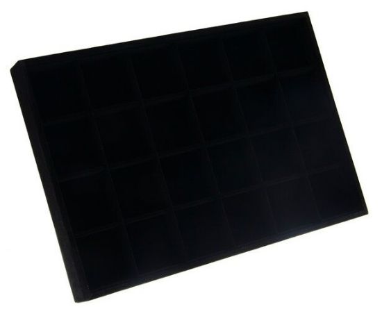 Picture of Display Box 24 Compartments 35x24cm velveteen Black x1 
