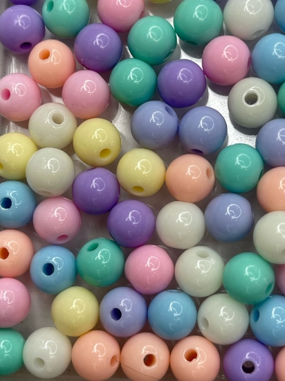 Picture of Acrylic Beads 8mm round Pastel Color Mix x500