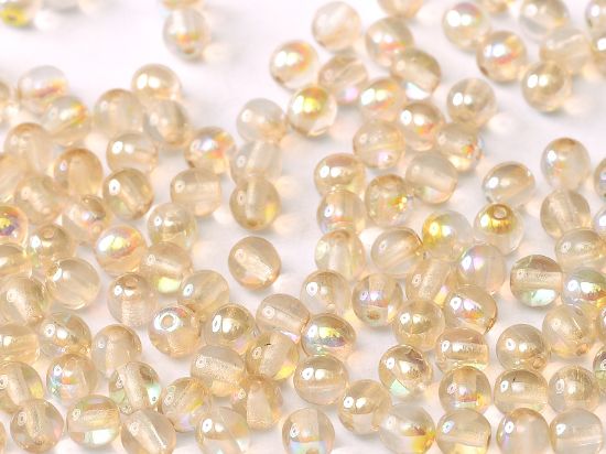 Picture of Round beads 3mm Crystal Lemon Rainbow x50