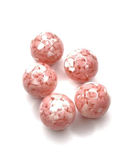 Picture of Resin Beads Round 22mm Pink x5