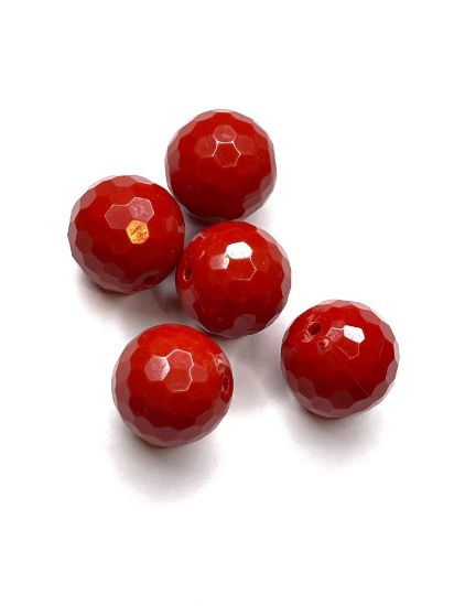 Picture of Acrylic Beads Faceted 20mm Red x5