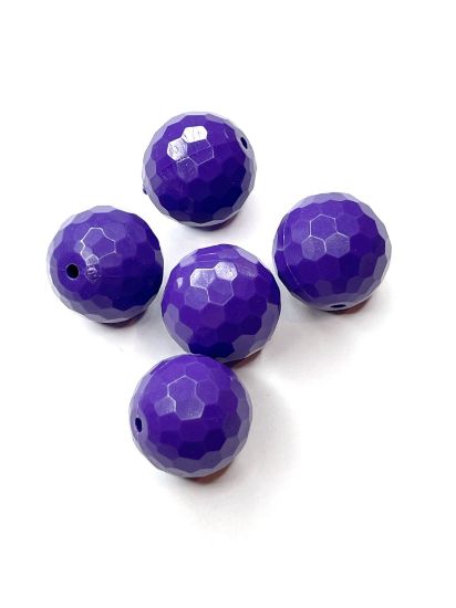 Picture of Acrylic Beads Faceted 20mm Purple x5