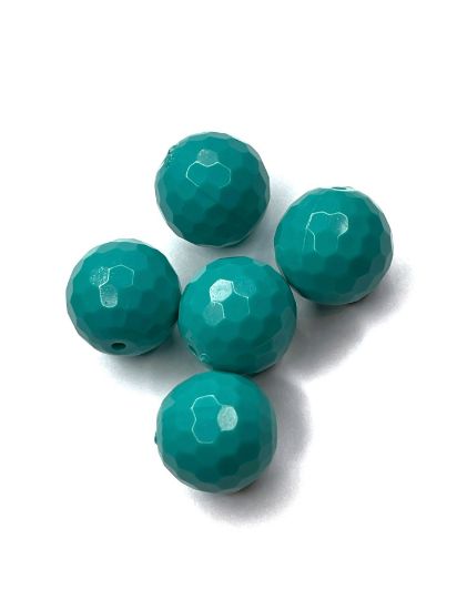 Picture of Acrylic Beads Faceted 20mm Green Turquoise x5