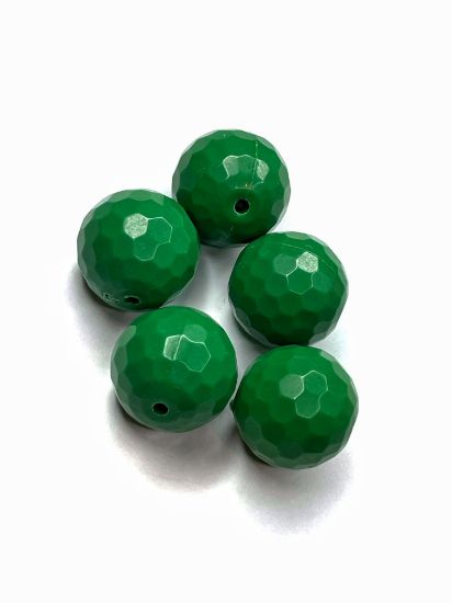Picture of Acrylic Beads Faceted 20mm Dark Green x5