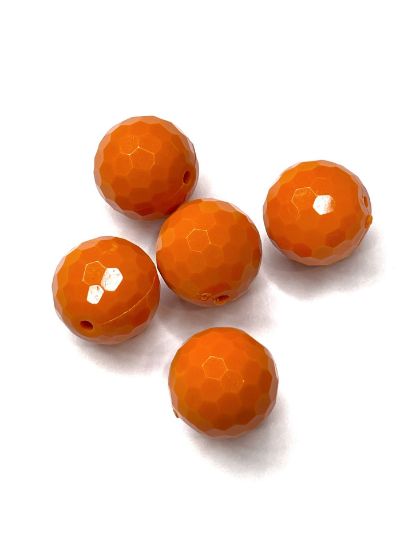 Picture of Acrylic Beads Faceted 20mm Orange x5