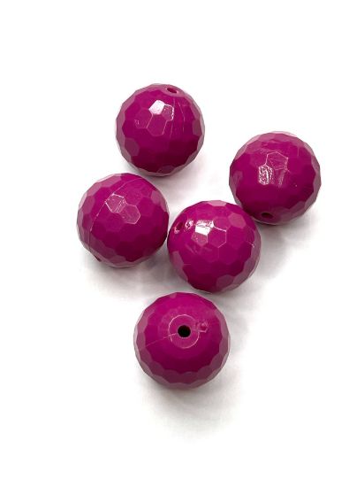 Picture of Acrylic Beads Faceted 20mm Fuchsia x5
