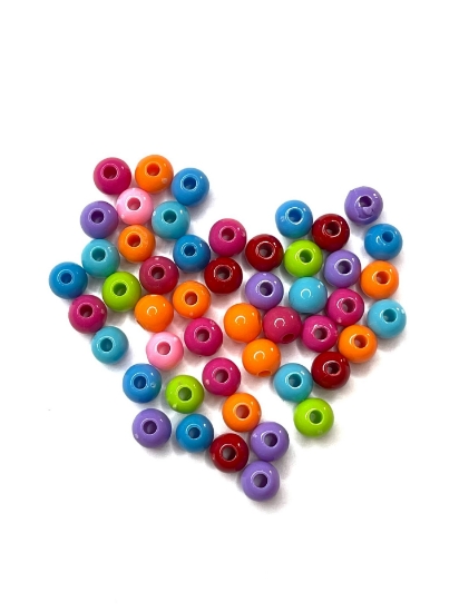 Picture of Acrylic Beads 6mm Opaque Color Mix x100