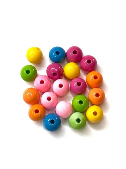 Picture of Acrylic Beads 10mm round Opaque Color Mix x50