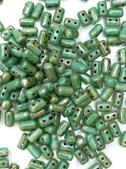 Picture of Matubo Rulla 3x5mm Turquoise Green Picasso x10g 