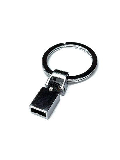 Picture of Steel Key Chain 30mm w/ Connector & Strass  Silver Tone x1