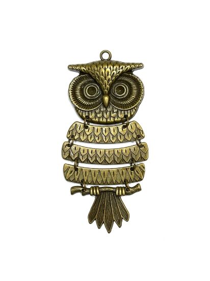 Picture of Pendant Owl 43x103mm Bronze x1