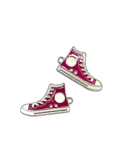 Picture of Pendant Epoxy "Basket Shoes" 17x40mm Dark Pink x1