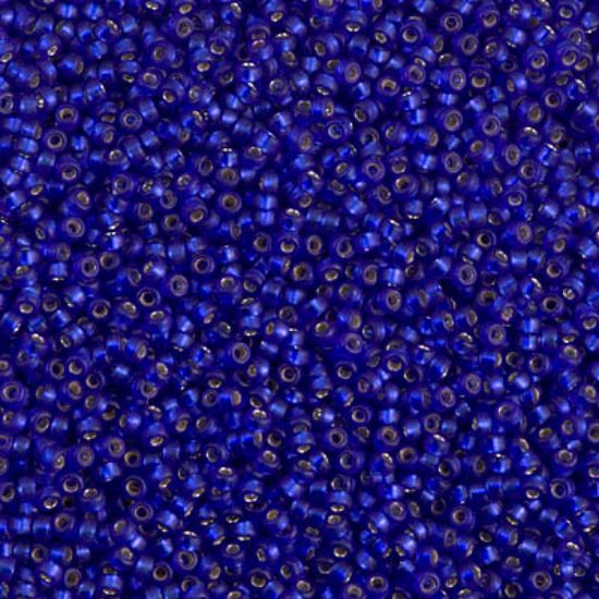 Picture of Miyuki Seed Beads 15/0 1656 Dyed Semi-Frosted Silver Lined Cobalt x10g
