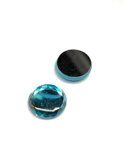 Picture of HC Crystals Fancy Stone 16mm round Aqua Shadow Foiled x1