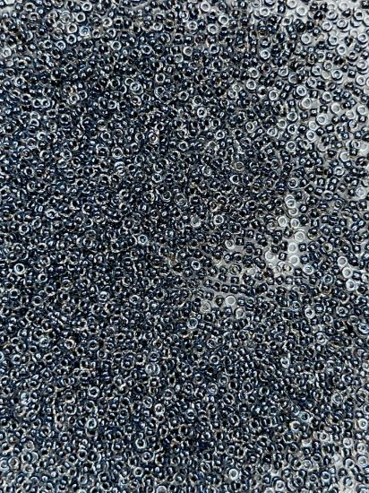 Picture of Miyuki Seed Beads 15/0 1559 Sprkl Dark Grey Lined Crystal x10g
