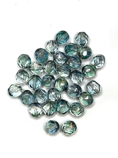Picture of Fire-Polished 8mm Blue - Green Shadow x20 