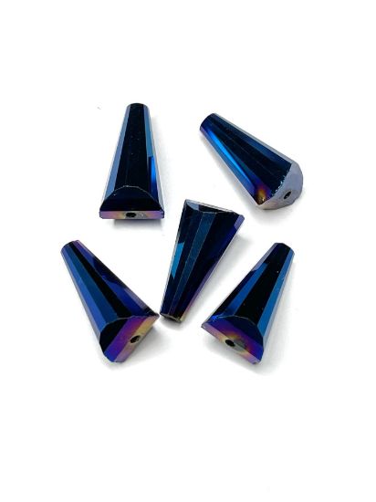 Picture of Faceted Cone 18x10mm Metallic Blue x5