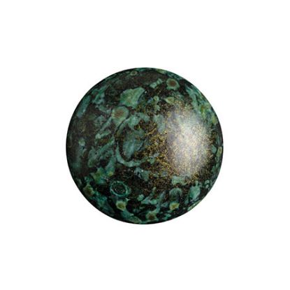 Afbeelding van Cabochons par Puca® 14mm Metallic Mat Green Spotted x1