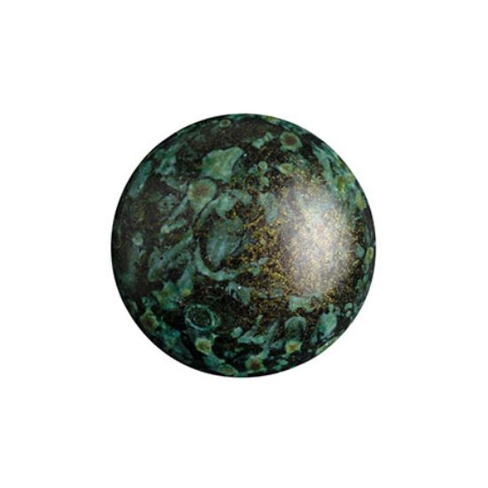 Picture of Cabochons par Puca® 14mm Metallic Mat Green Spotted x1