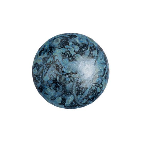 Picture of Cabochons par Puca® 14mm Metallic Mat Blue Spotted x1