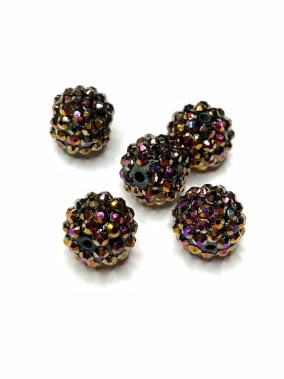 Picture of Resin Bead with Strass 16mm Iris x1