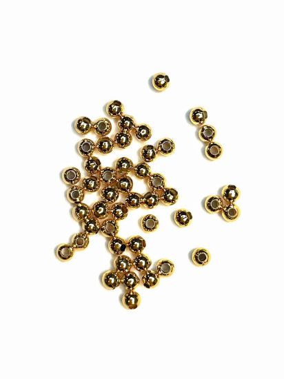 Picture of Metal Bead 3mm round Gold Plate x50